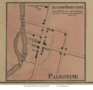 Palestine - Darby, Ohio 1858 Old Town Map Custom Print - Pickaway Co.
