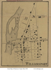 Williamsport - Deer Creek, Ohio 1858 Old Town Map Custom Print - Pickaway Co.