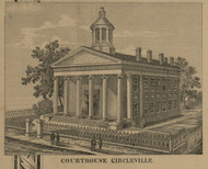 Courthouse - Circleville, Ohio 1858 Old Town Map Custom Print - Pickaway Co.
