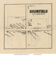 Brimfield Village - Brimfield, Ohio 1857 Old Town Map Custom Print - Portage Co.