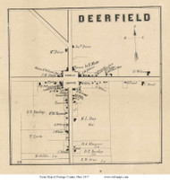 Deerfield Village - Deerfield, Ohio 1857 Old Town Map Custom Print - Portage Co.