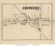 Edinburg Village - Edinburg, Ohio 1857 Old Town Map Custom Print - Portage Co.