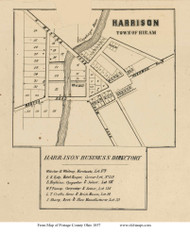 Harrison - Hiram, Ohio 1857 Old Town Map Custom Print - Portage Co.