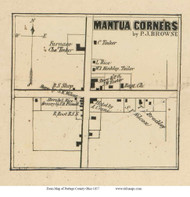 Mantua Corners - Manuta, Ohio 1857 Old Town Map Custom Print - Portage Co.