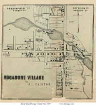 Mogadore Village - Suffield, Ohio 1857 Old Town Map Custom Print - Portage Co.