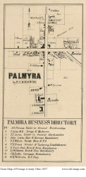 Palmyra Village - Palmyra, Ohio 1857 Old Town Map Custom Print - Portage Co.