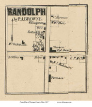 Randolph Village - Randolph, Ohio 1857 Old Town Map Custom Print - Portage Co.