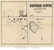 Suffield Centre - Suffield, Ohio 1857 Old Town Map Custom Print - Portage Co.