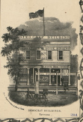 Democrat Building - Ravenna, Ohio 1857 Old Town Map Custom Print - Portage Co.
