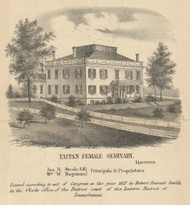 Tappan Female Seminary - Ravenna, Ohio 1857 Old Town Map Custom Print - Portage Co.
