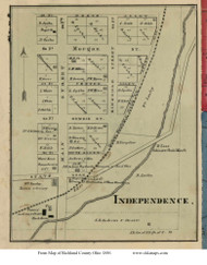 Independence - Worthington, Ohio 1856 Old Town Map Custom Print - Richland Co.