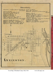 Lexington - Troy, Ohio 1856 Old Town Map Custom Print - Richland Co.