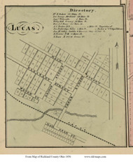 Lucas - Monroe, Ohio 1856 Old Town Map Custom Print - Richland Co.