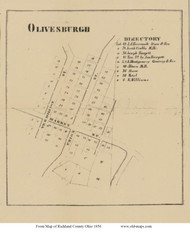 Olivesburgh - Weller, Ohio 1856 Old Town Map Custom Print - Richland Co.