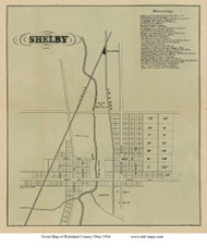Shelby - Sharon, Ohio 1856 Old Town Map Custom Print - Richland Co.