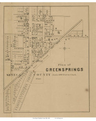 Greensprings - Green Creek, Ohio 1860 Old Town Map Custom Print - Sandusky Co.