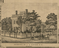 Rawson Residence - Fremont, Ohio 1860 Old Town Map Custom Print - Sandusky Co.