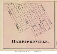 Harrisonville - Harrison, Ohio 1875 Old Town Map Custom Print - Scioto Co.