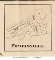 Powelsville - Greene, Ohio 1875 Old Town Map Custom Print - Scioto Co.