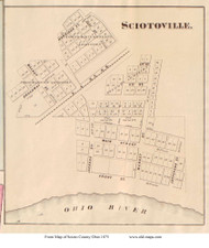 Sciotoville - Porter, Ohio 1875 Old Town Map Custom Print - Scioto Co.