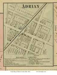 Adrian - Big Spring, Ohio 1864 Old Town Map Custom Print - Seneca Co.