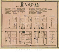 Bascom - Hopewell, Ohio 1864 Old Town Map Custom Print - Seneca Co.