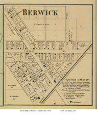 Berwick - Seneca, Ohio 1864 Old Town Map Custom Print - Seneca Co.
