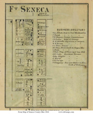 Fort Seneca - Pleasant, Ohio 1864 Old Town Map Custom Print - Seneca Co.
