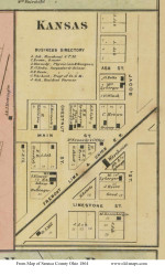 Kansas - Liberty, Ohio 1864 Old Town Map Custom Print - Seneca Co.