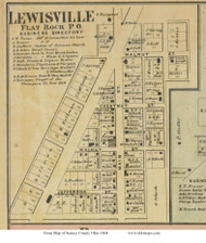 Lewisville - Thompson, Ohio 1864 Old Town Map Custom Print - Seneca Co.