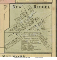 New Riegel - Big Spring, Ohio 1864 Old Town Map Custom Print - Seneca Co.