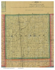 Dinsmoor, Ohio 1865 Old Town Map Custom Print - Shelby Co.