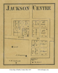 Jackson Centre - Jackson, Ohio 1865 Old Town Map Custom Print - Shelby Co.