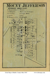 Mount Jefferson - Loramie, Ohio 1865 Old Town Map Custom Print - Shelby Co.