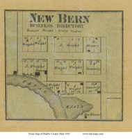 New Bern - Washington, Ohio 1865 Old Town Map Custom Print - Shelby Co.