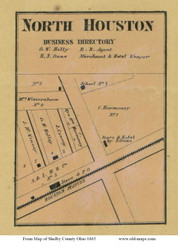 North Huston - Loramie, Ohio 1865 Old Town Map Custom Print - Shelby Co.