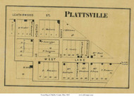 Plattsville - Green, Ohio 1865 Old Town Map Custom Print - Shelby Co.