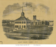 Sidney Court House - Shelby Co., Ohio 1865 Old Town Map Custom Print - Shelby Co.