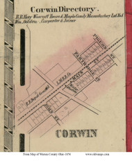 Corwin - Warren Co., Ohio 1856 Old Town Map Custom Print - Warren Co.