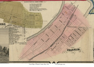 Franklin Village - Franklin, Ohio 1856 Old Town Map Custom Print - Warren Co.