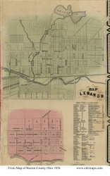 Lebanon - Turtle Creek, Ohio 1856 Old Town Map Custom Print - Warren Co.