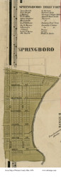Springboro - Clear Creek, Ohio 1856 Old Town Map Custom Print - Warren Co.