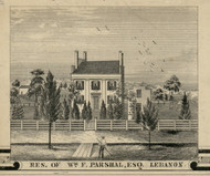 Lebanon Parshal Residence - Warren Co., Ohio 1856 Old Town Map Custom Print - Warren Co.