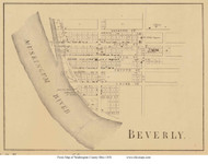Beverly - Waterford, Ohio 1858 Old Town Map Custom Print - Washington Co.