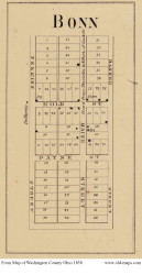 Bonn - Salem, Ohio 1858 Old Town Map Custom Print - Washington Co.