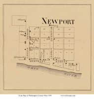 Newport Village - Newport, Ohio 1858 Old Town Map Custom Print - Washington Co.