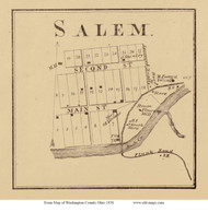 Salem Village - Salem, Ohio 1858 Old Town Map Custom Print - Washington Co.