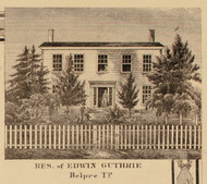 Guthrie Residence - Washington Co., Ohio 1858 Old Town Map Custom Print - Washington Co.