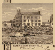 Manison House - Washington Co., Ohio 1858 Old Town Map Custom Print - Washington Co.