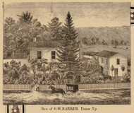 Barker Residence - Washington Co., Ohio 1858 Old Town Map Custom Print - Washington Co.